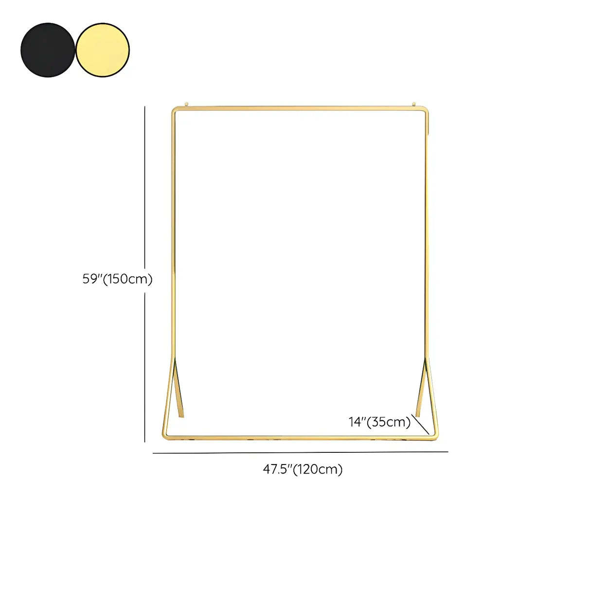 Modern Gold-Black Metal Coat Rack Organizer
