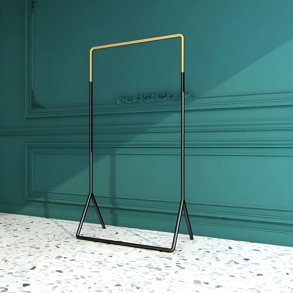 Modern Gold-Black Metal Coat Rack Organizer — Black