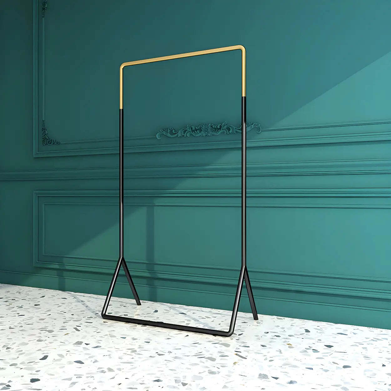 Modern Gold-Black Metal Coat Rack Organizer — Black