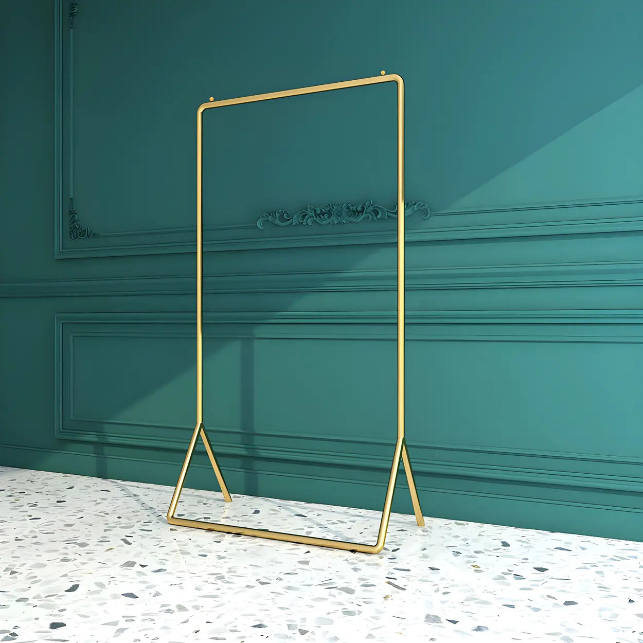 Modern Gold-Black Metal Coat Rack Organizer — Gold