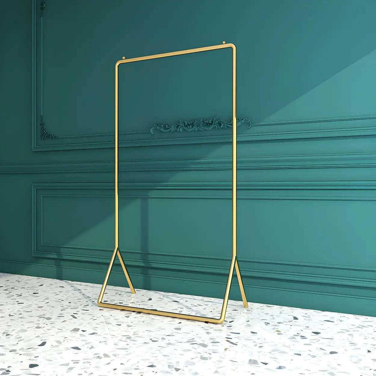 Modern Gold-Black Metal Coat Rack Organizer — Gold