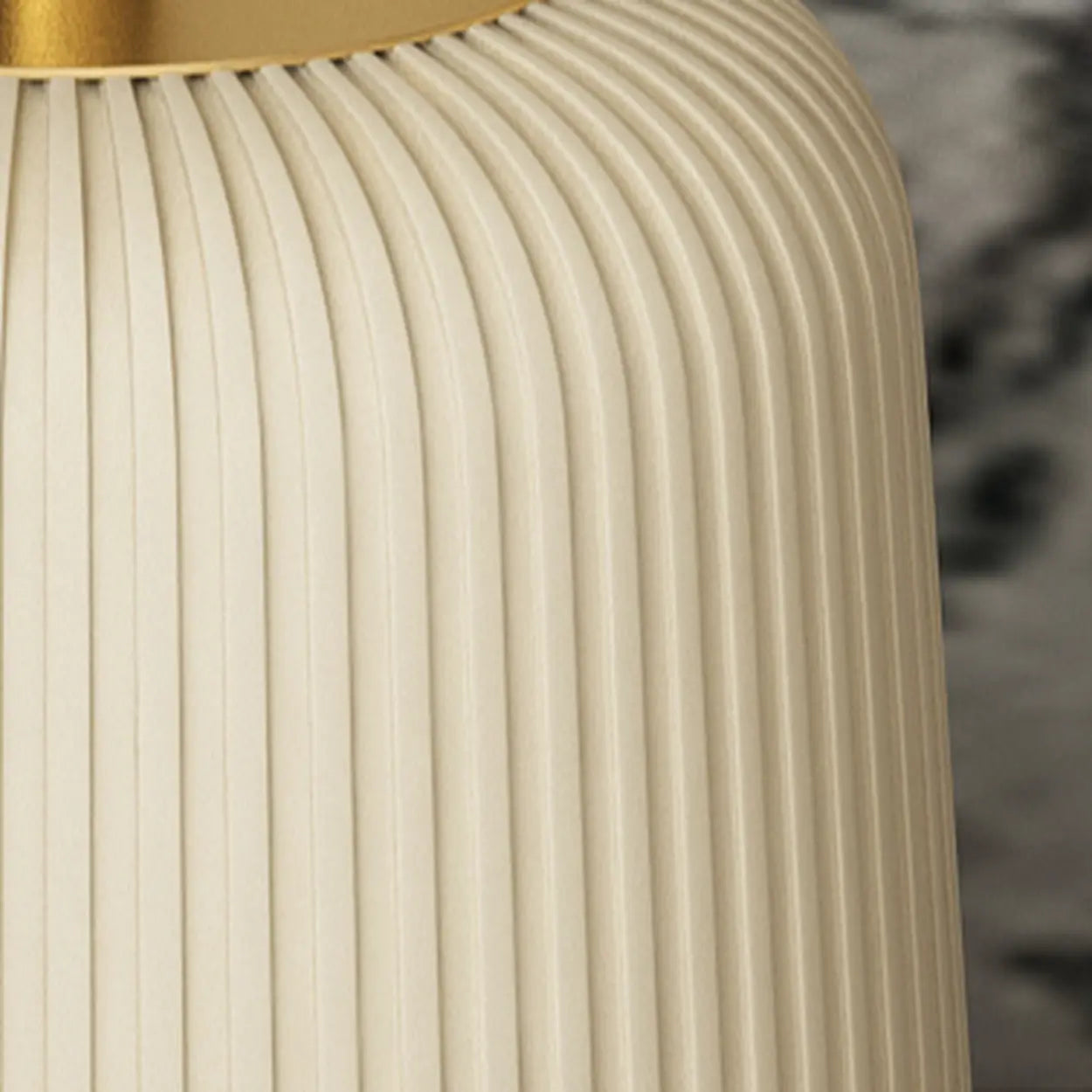 Modern Metal Marble Top Ribbed Side Table