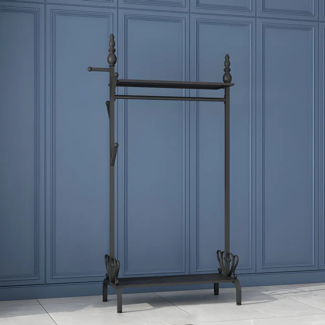 Metal Freestanding Coat Rack with Storage