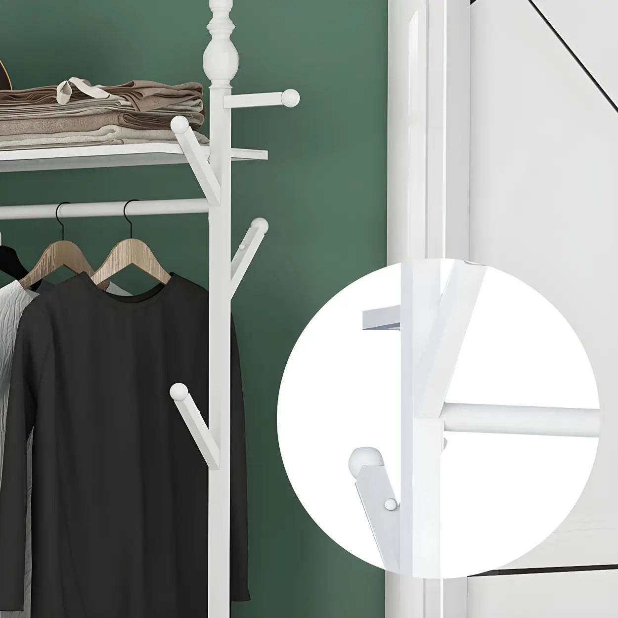 Metal Freestanding Coat Rack with Storage