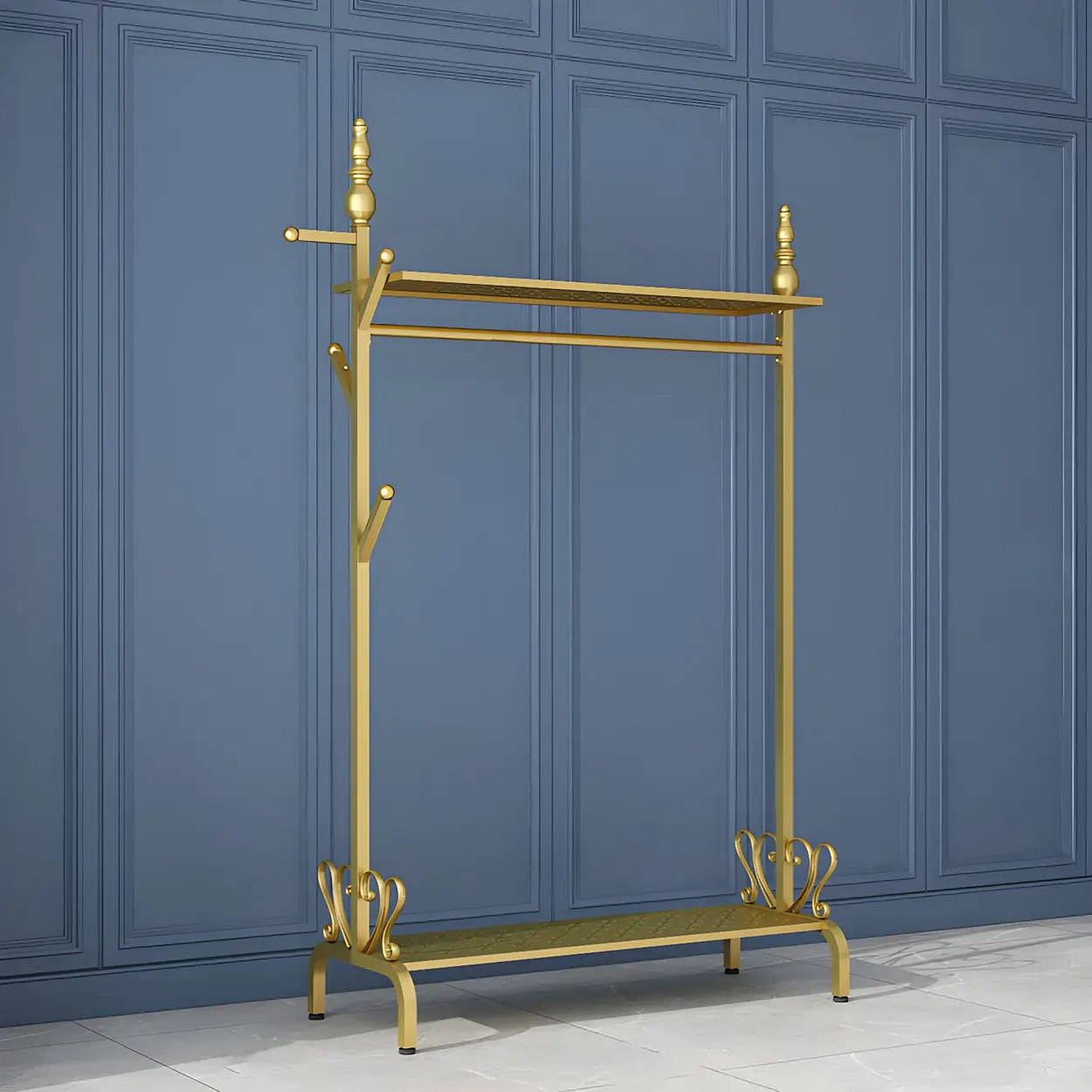 Metal Freestanding Coat Rack with Storage