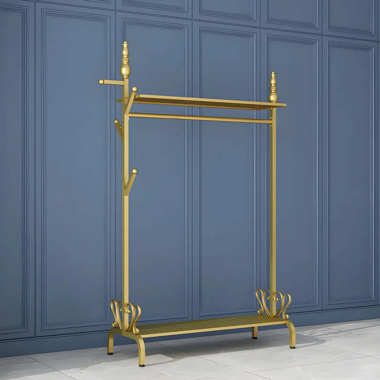 Metal Freestanding Coat Rack with Storage