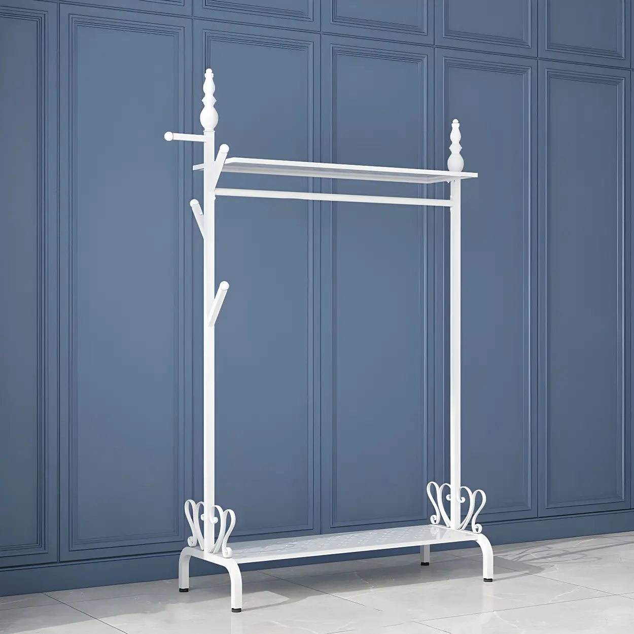 Metal Freestanding Coat Rack with Storage