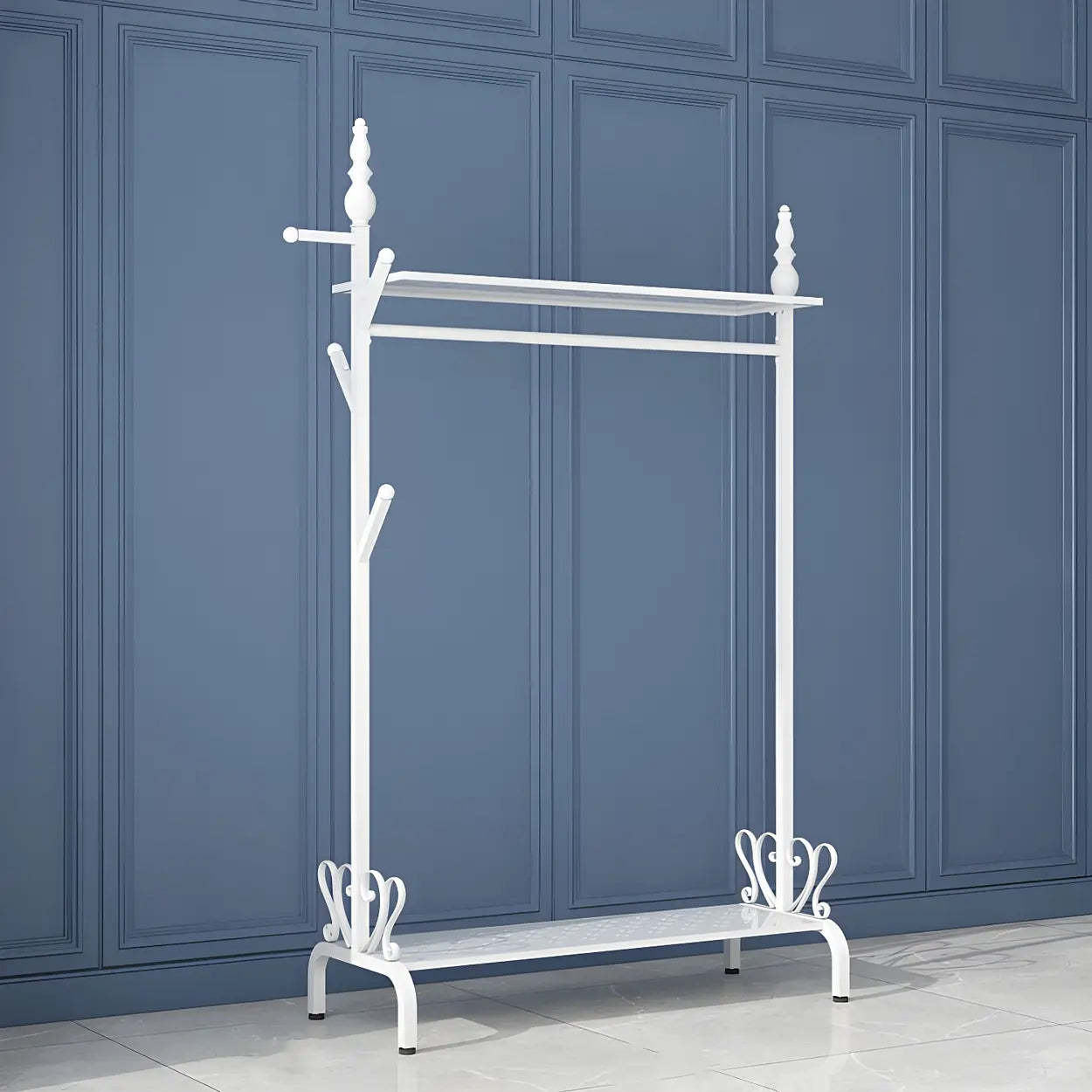 Metal Freestanding Coat Rack with Storage