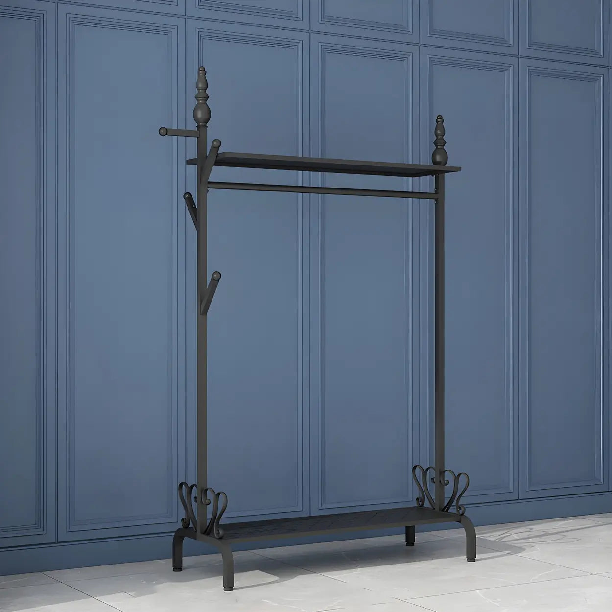 Metal Freestanding Coat Rack with Storage