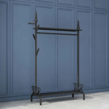 Metal Freestanding Coat Rack with Storage