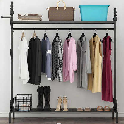 Metal Freestanding Coat Rack with Storage