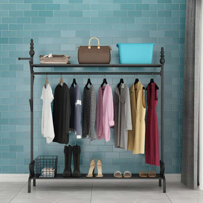 Metal Freestanding Coat Rack with Storage