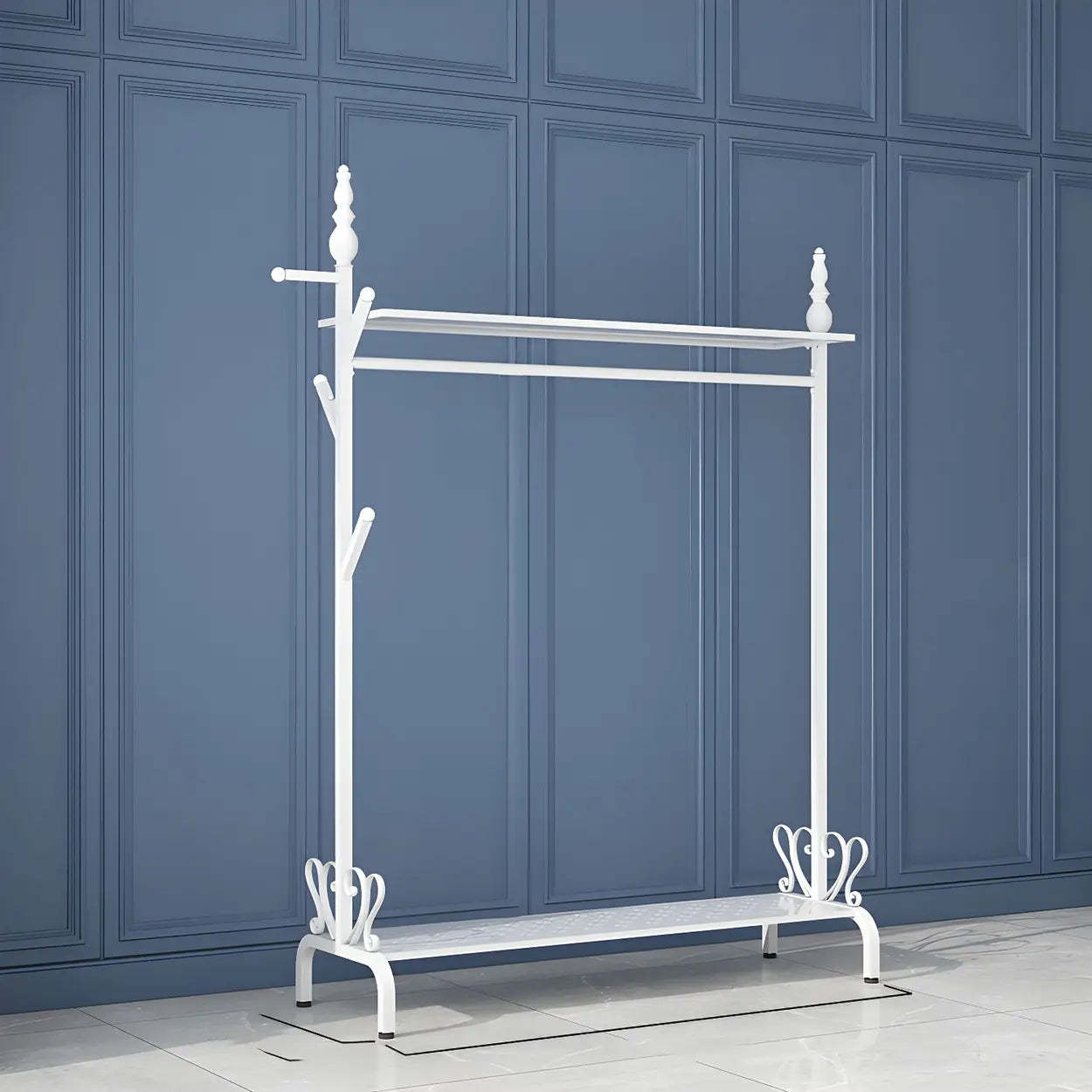 Metal Freestanding Coat Rack with Storage