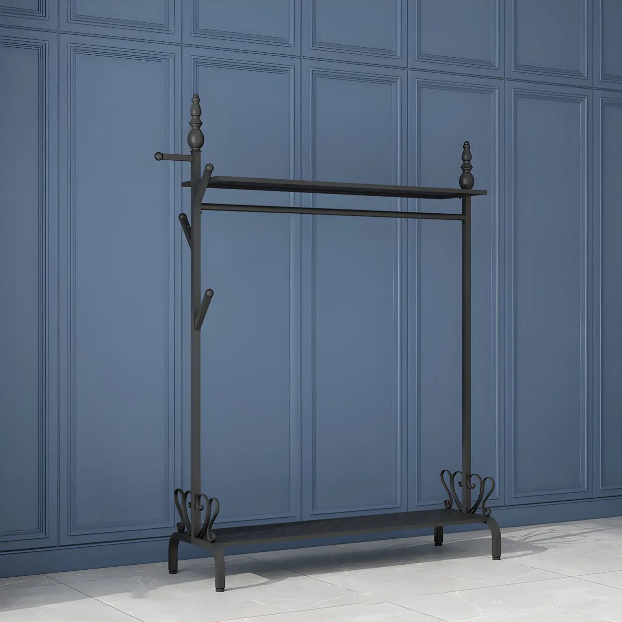 Metal Freestanding Coat Rack with Storage