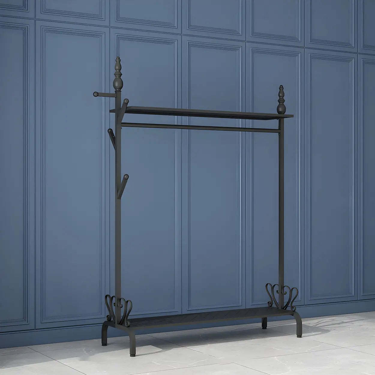 Metal Freestanding Coat Rack with Storage