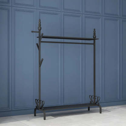Metal Freestanding Coat Rack with Storage