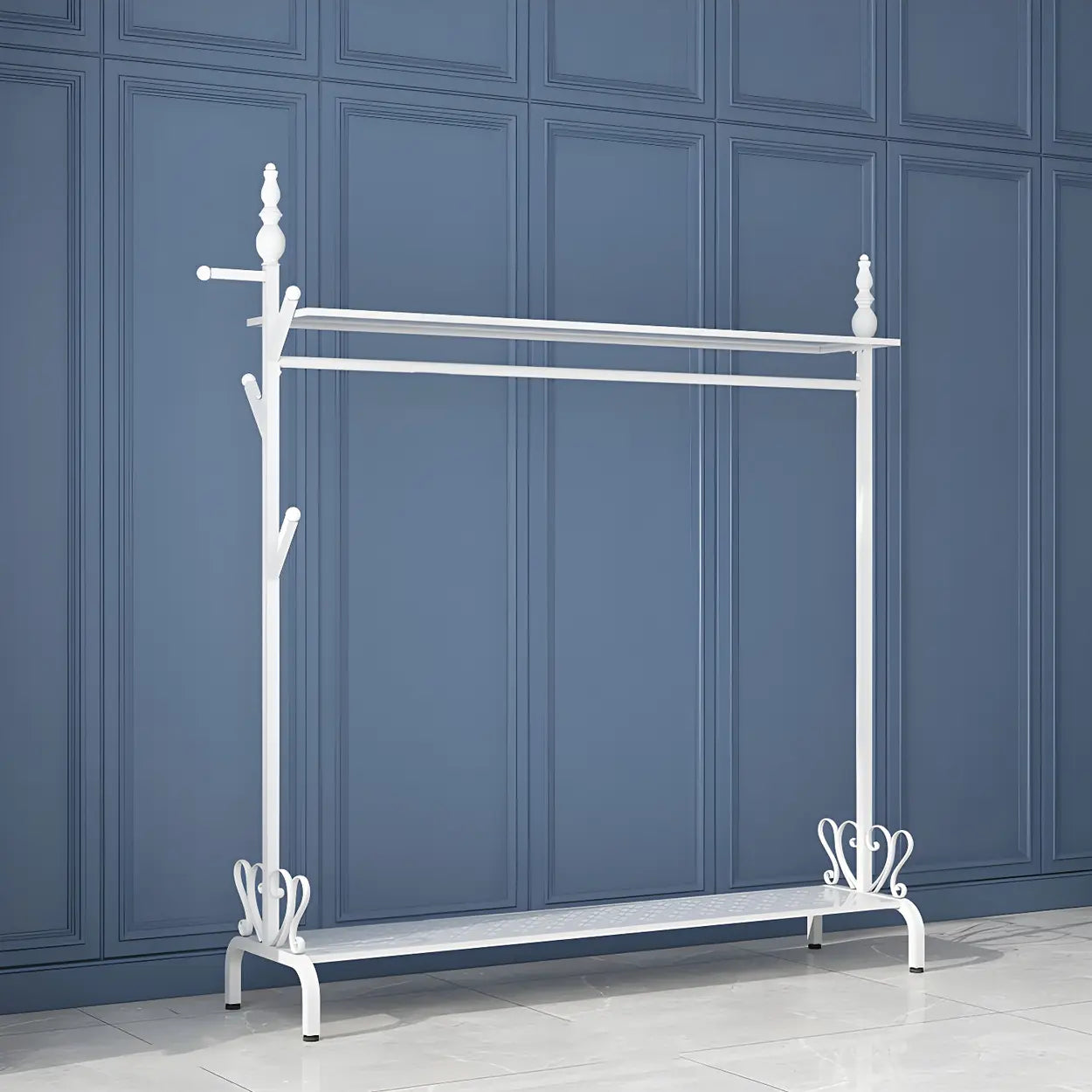 Metal Freestanding Coat Rack with Storage