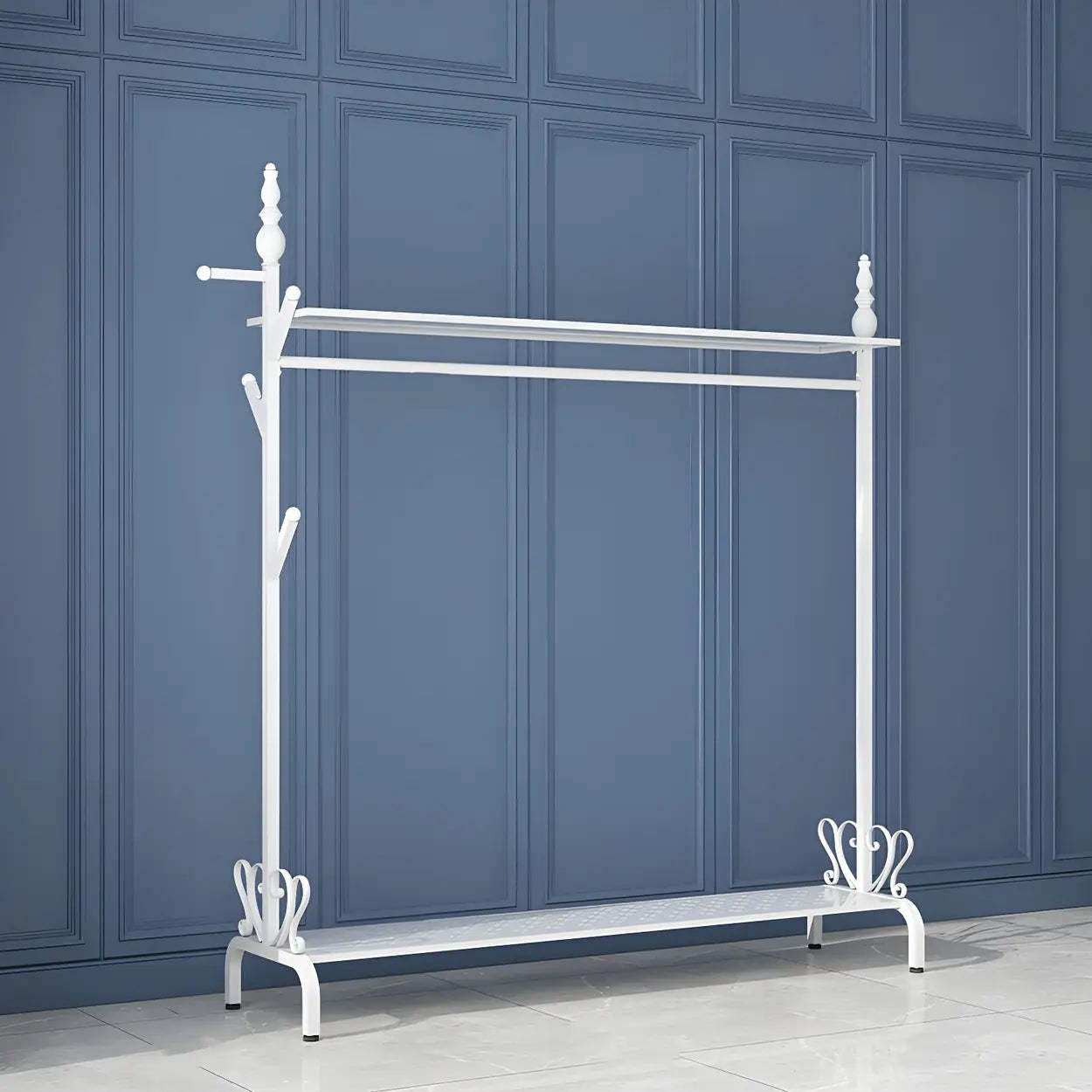 Metal Freestanding Coat Rack with Storage
