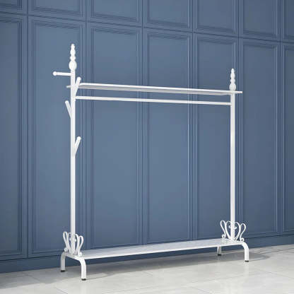 Metal Freestanding Coat Rack with Storage