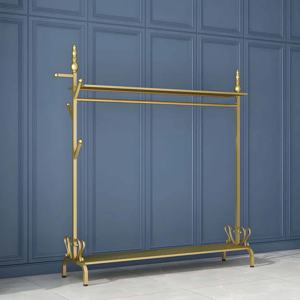 Metal Freestanding Coat Rack with Storage