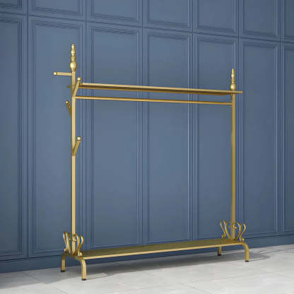 Metal Freestanding Coat Rack with Storage
