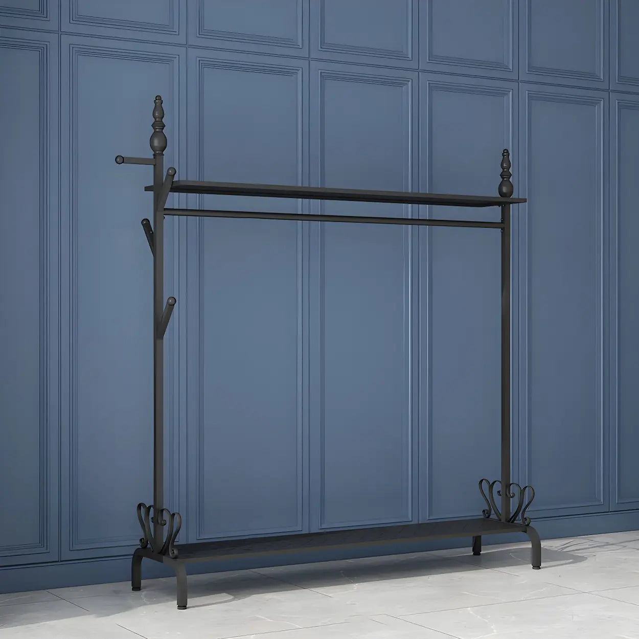 Metal Freestanding Coat Rack with Storage