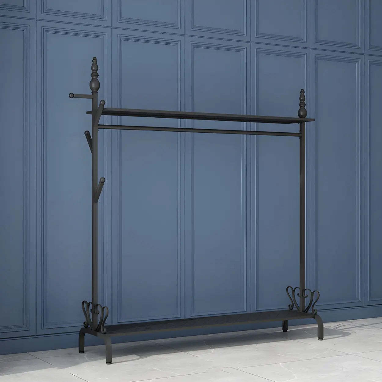 Metal Freestanding Coat Rack with Storage