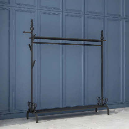 Metal Freestanding Coat Rack with Storage