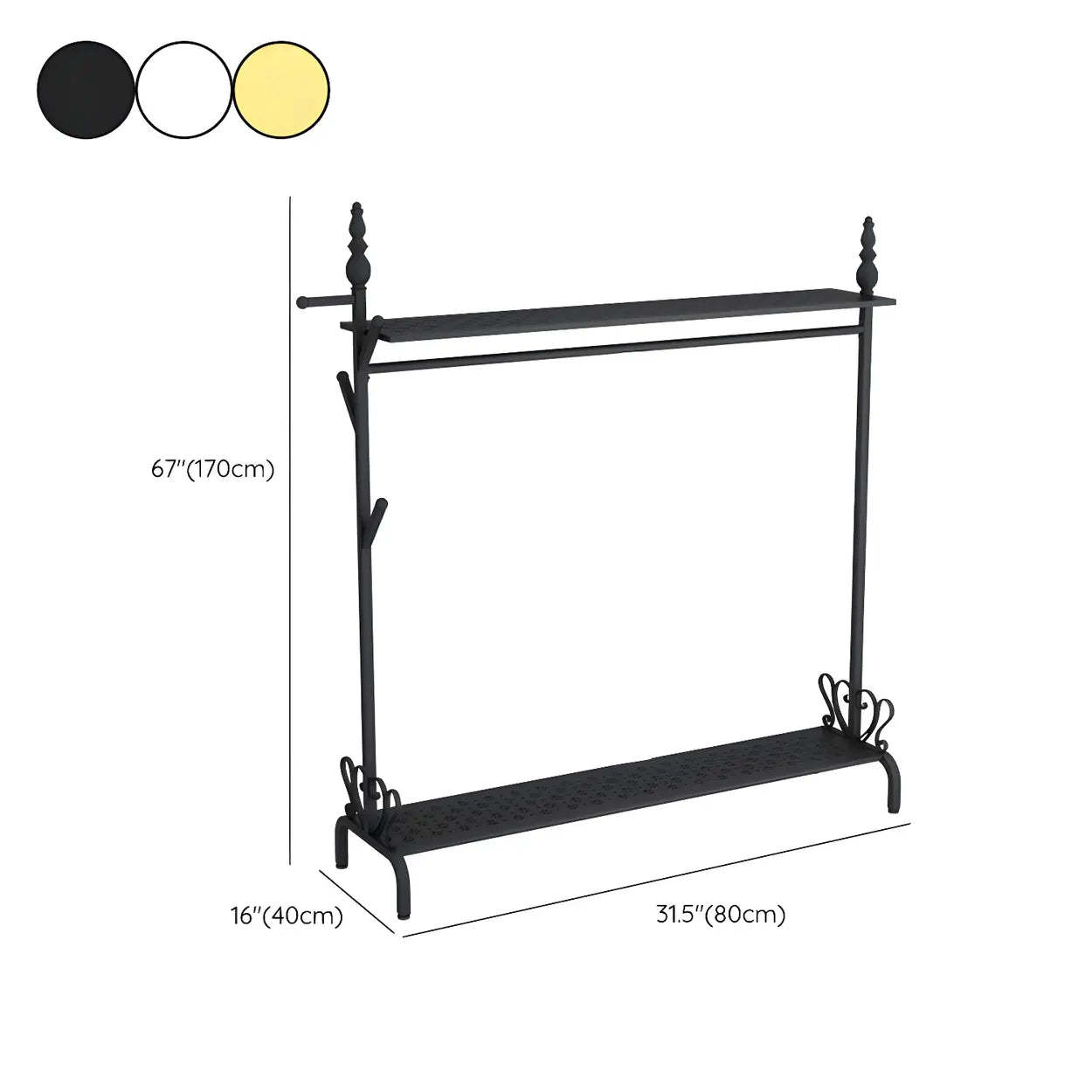 Metal Freestanding Coat Rack with Storage