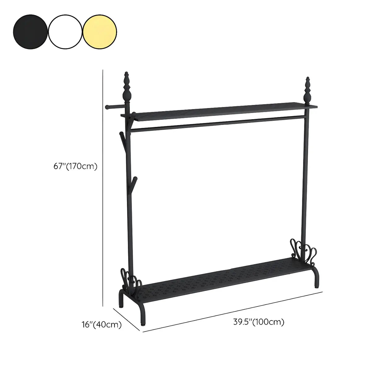 Metal Freestanding Coat Rack with Storage
