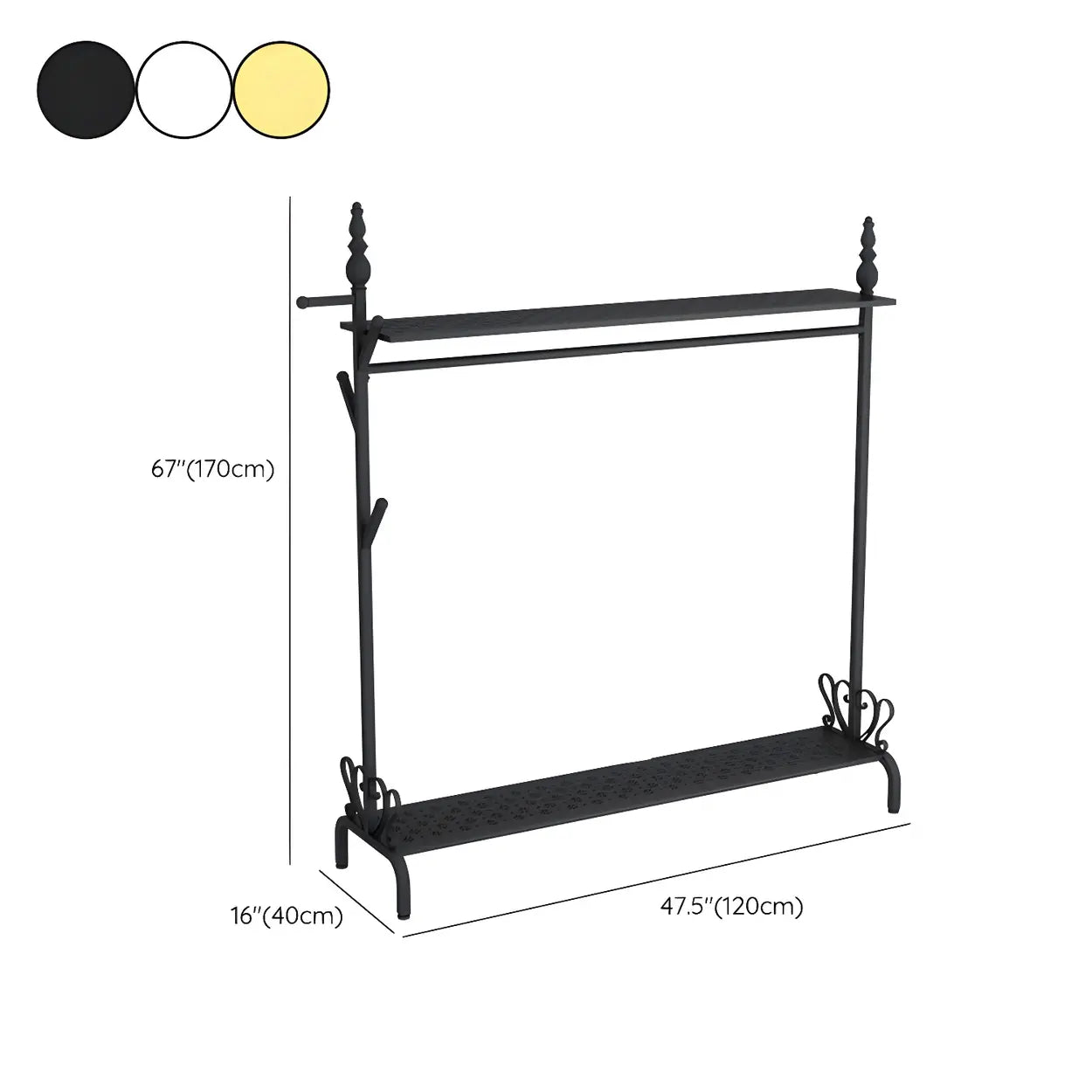 Metal Freestanding Coat Rack with Storage