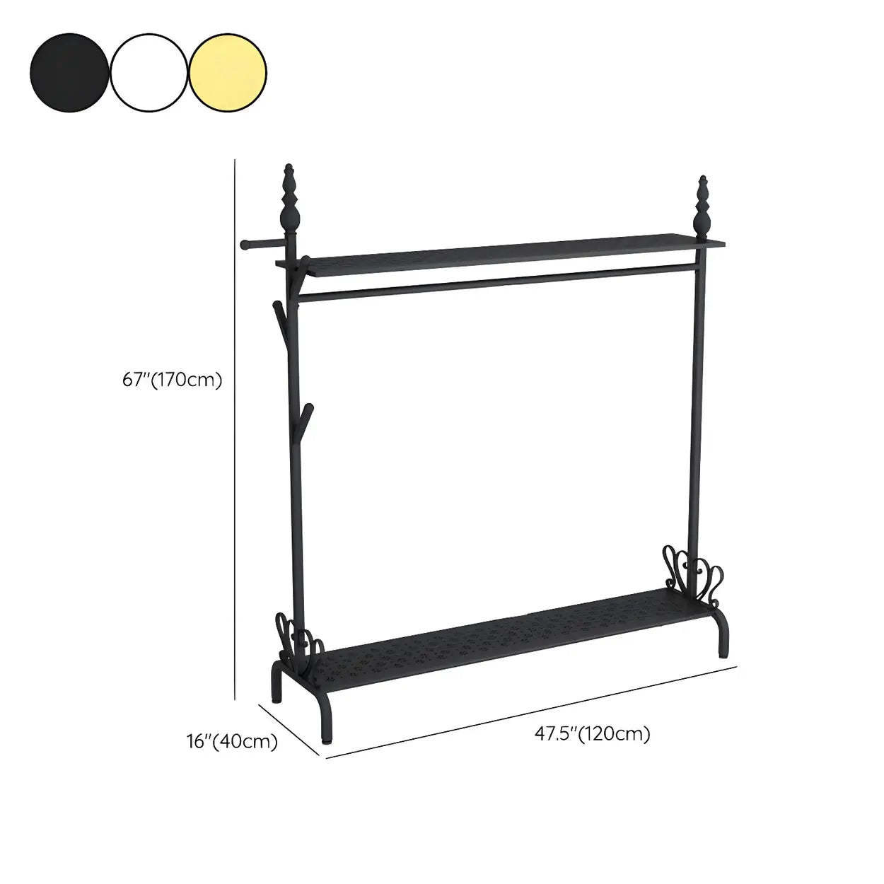 Metal Freestanding Coat Rack with Storage