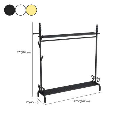 Metal Freestanding Coat Rack with Storage
