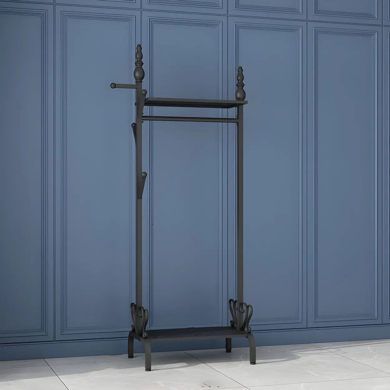 Metal Freestanding Coat Rack with Storage