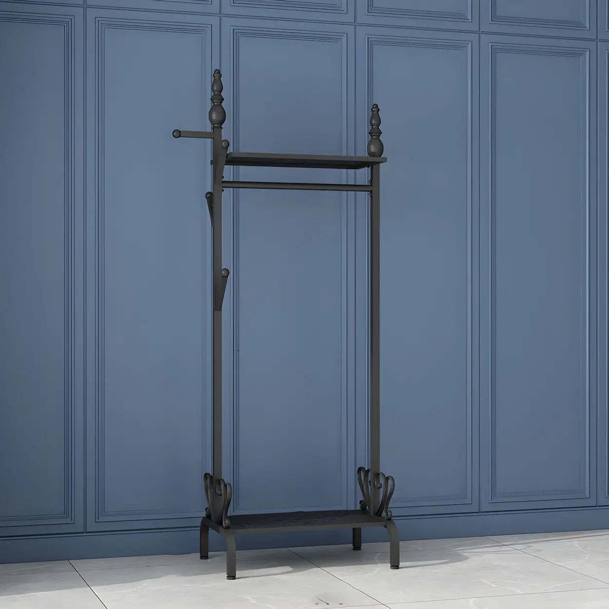 Metal Freestanding Coat Rack with Storage