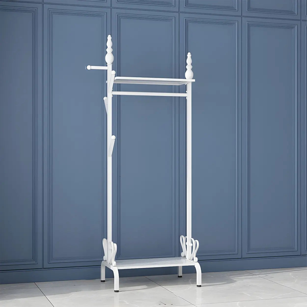 Metal Freestanding Coat Rack with Storage