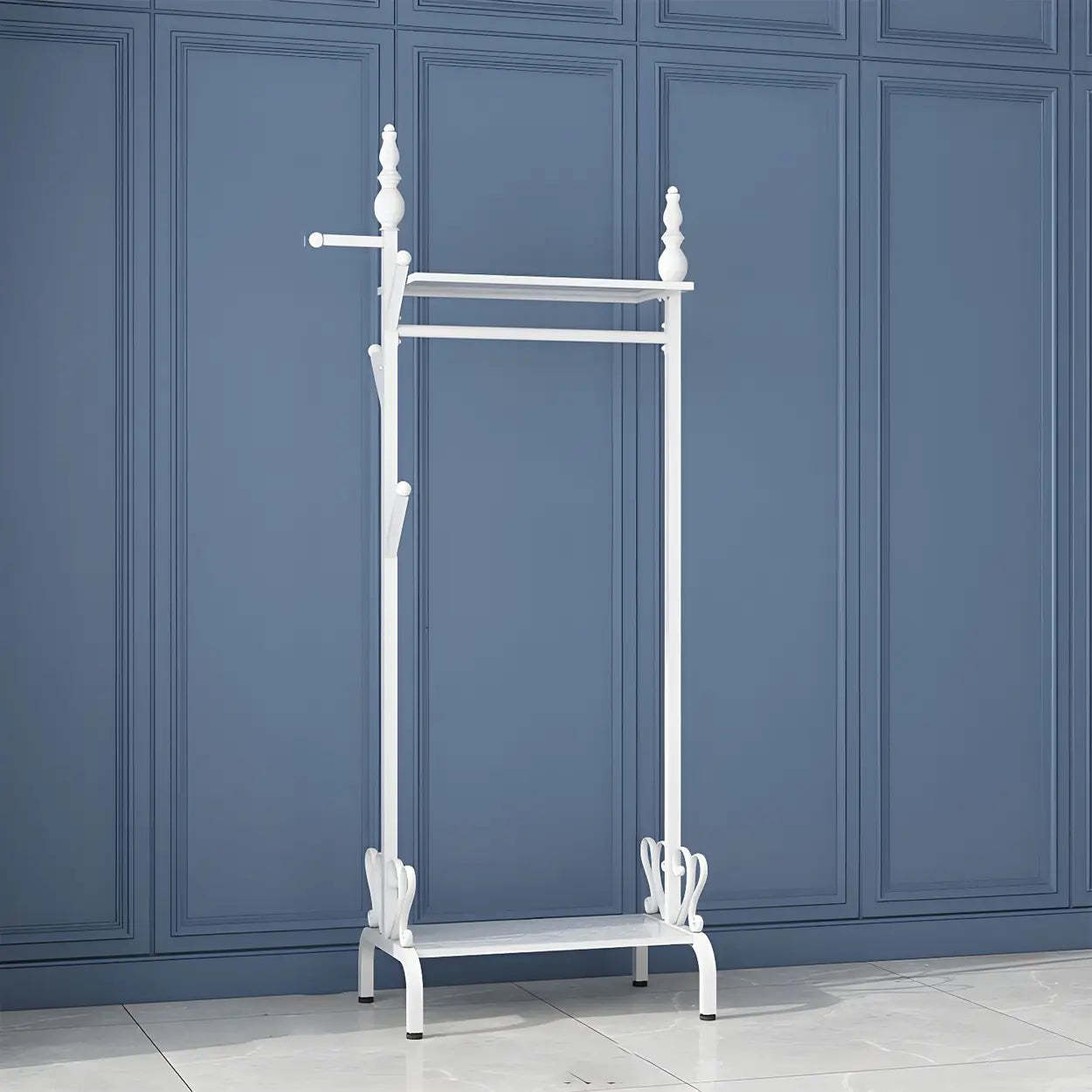 Metal Freestanding Coat Rack with Storage
