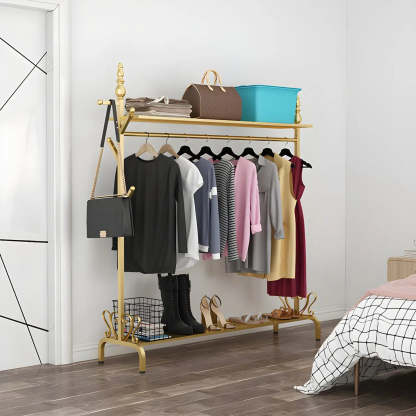 Metal Freestanding Coat Rack with Storage