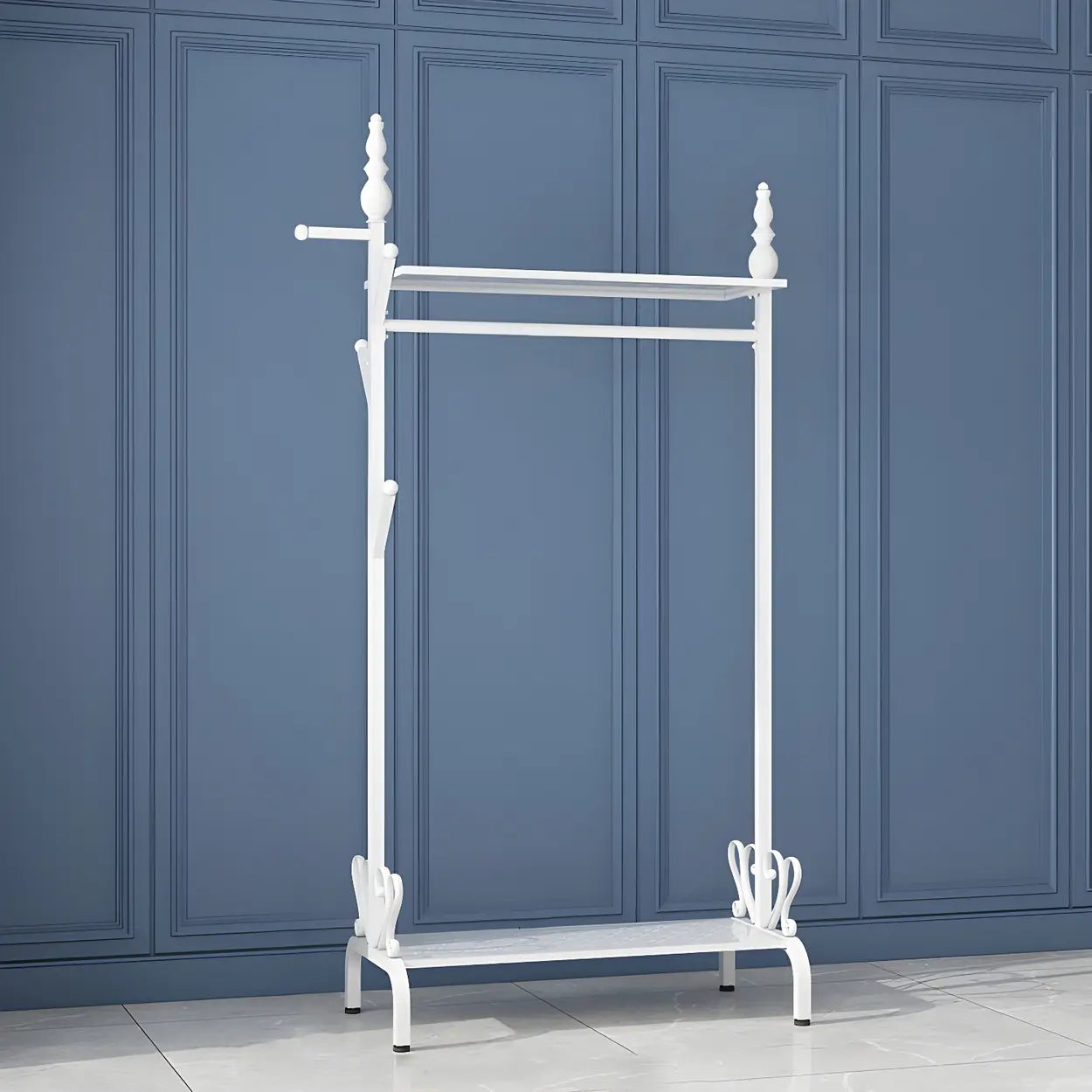 Metal Freestanding Coat Rack with Storage