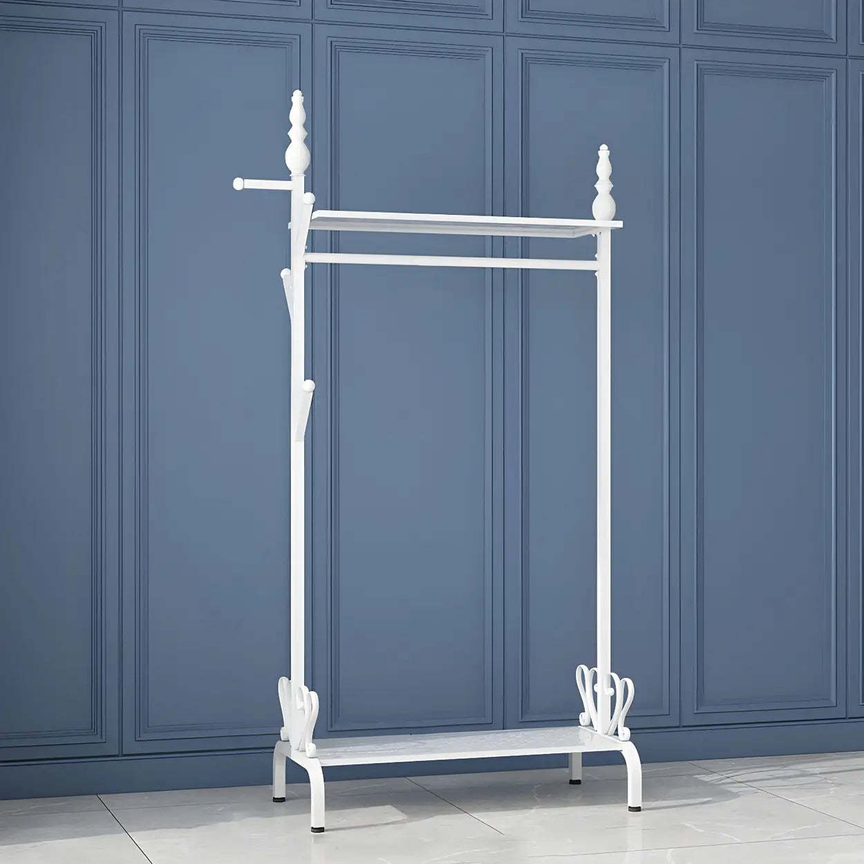 Metal Freestanding Coat Rack with Storage
