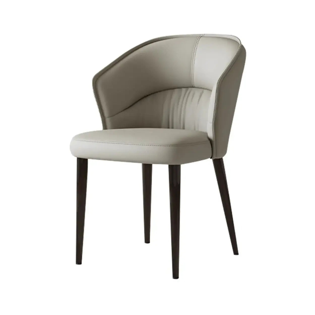 Modern Mid-Back Faux Leather Dining Arm Chair