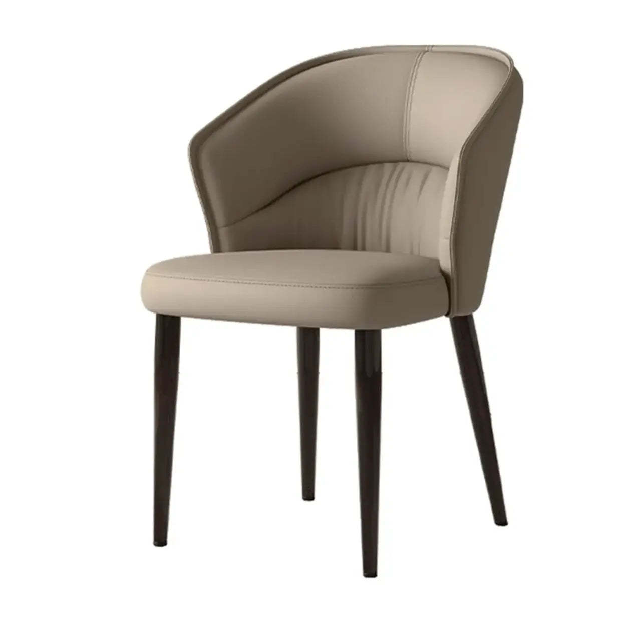 Modern Mid-Back Faux Leather Dining Arm Chair