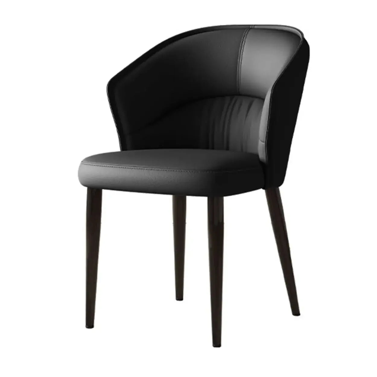 Modern Mid-Back Faux Leather Dining Arm Chair