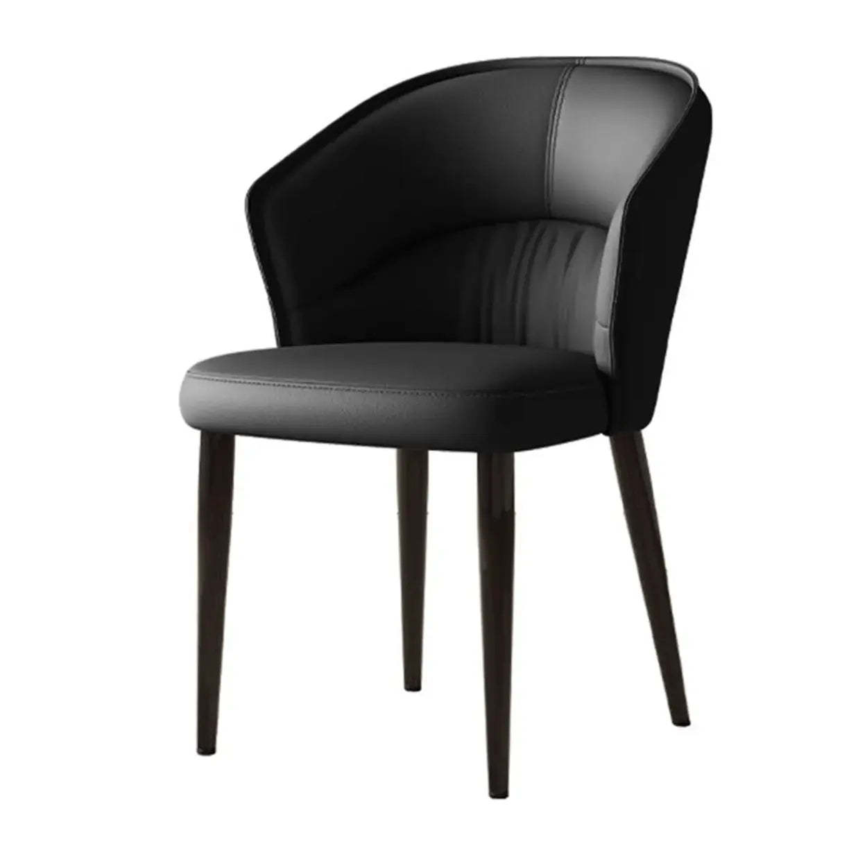Modern Mid-Back Faux Leather Dining Arm Chair