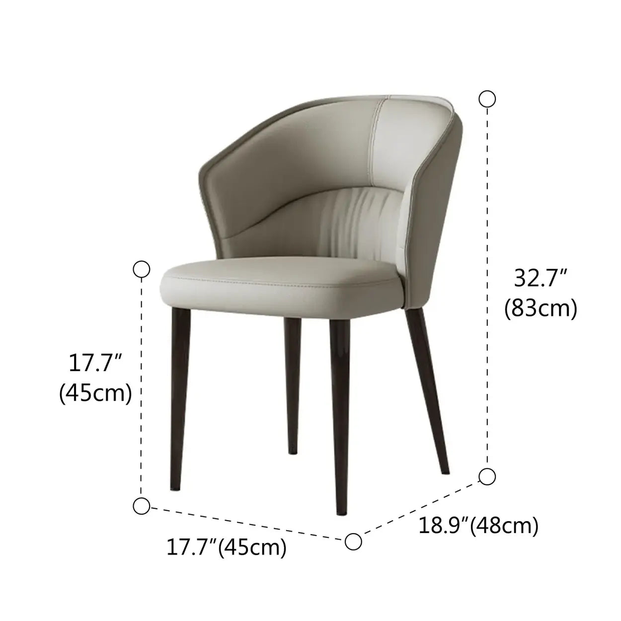 Modern Mid-Back Faux Leather Dining Arm Chair