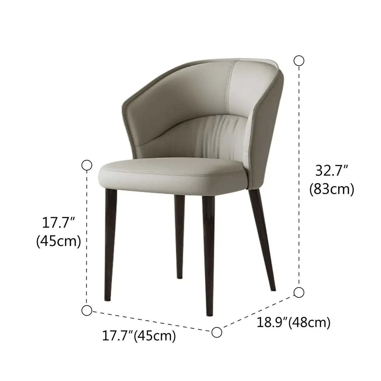 Modern Mid-Back Faux Leather Dining Arm Chair