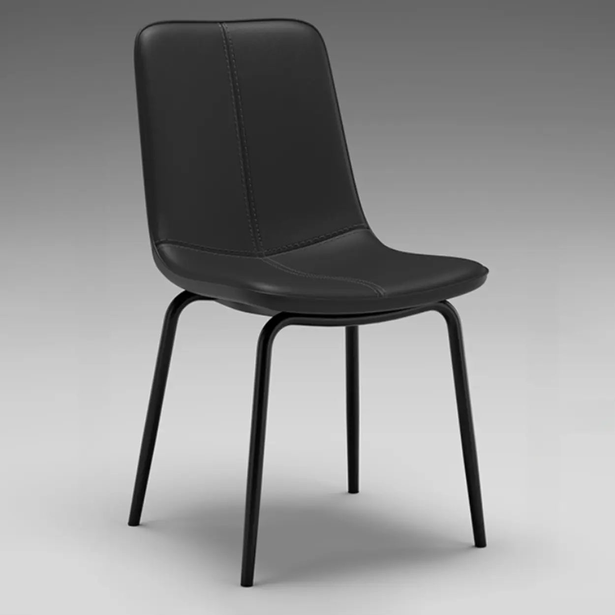 Minimalist Beige Leather Dining Chair