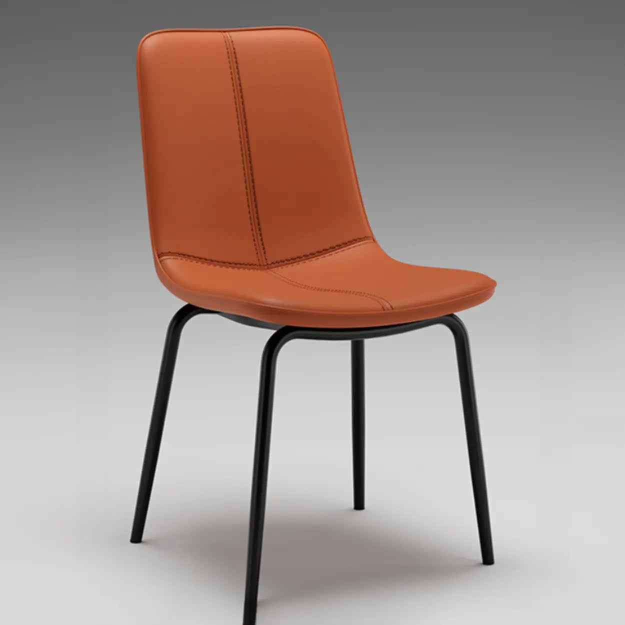 Minimalist Beige Leather Dining Chair