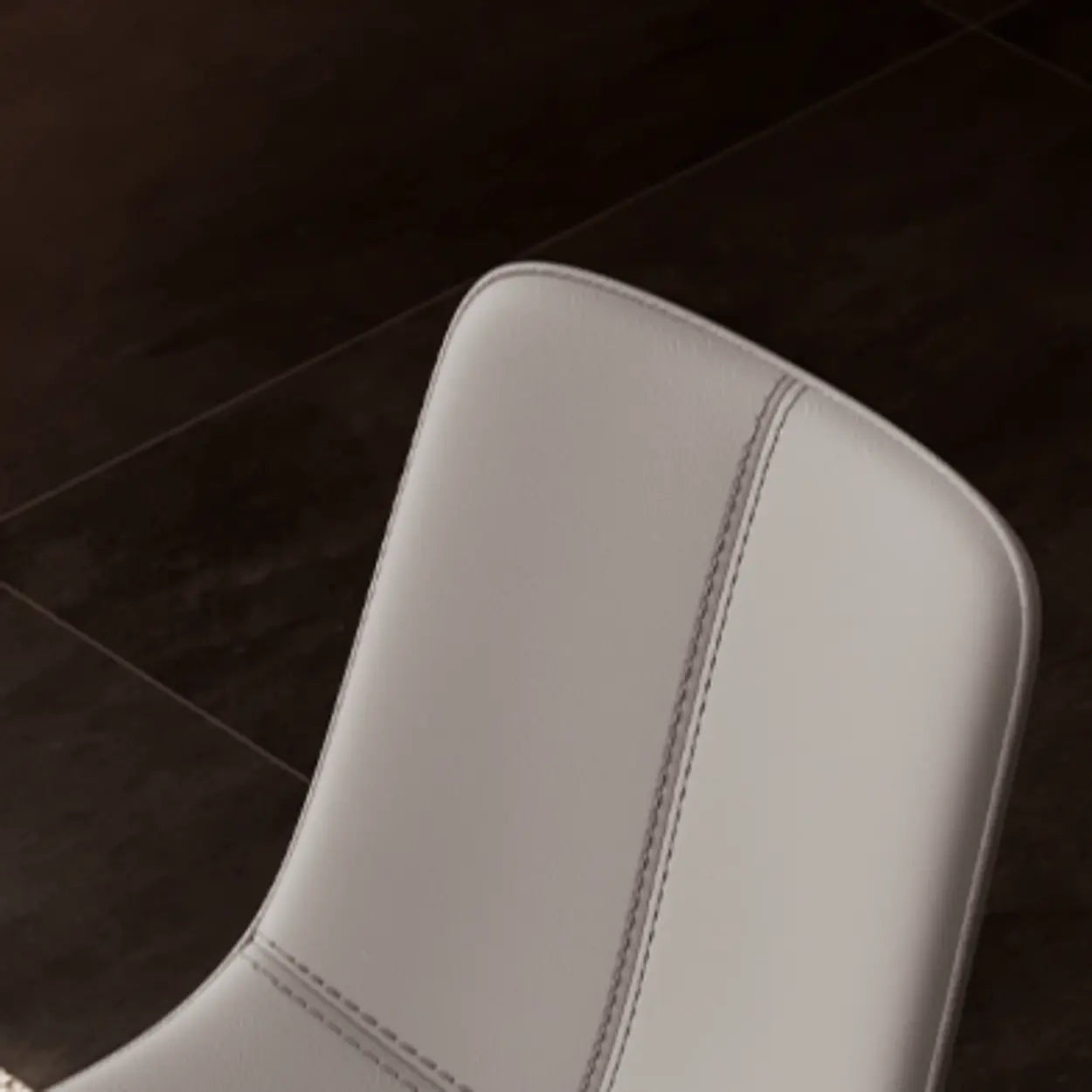 Minimalist Beige Leather Dining Chair