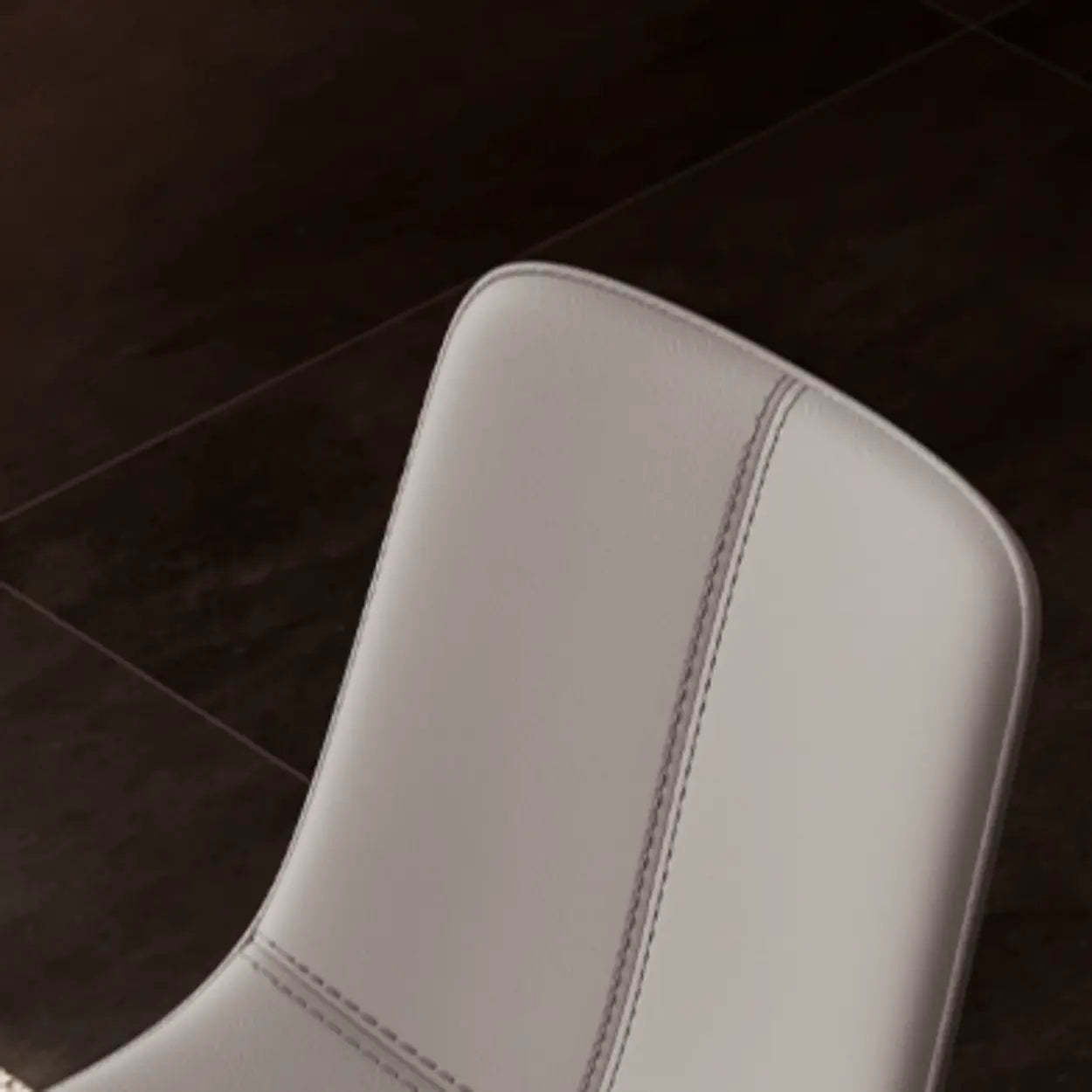 Minimalist Beige Leather Dining Chair